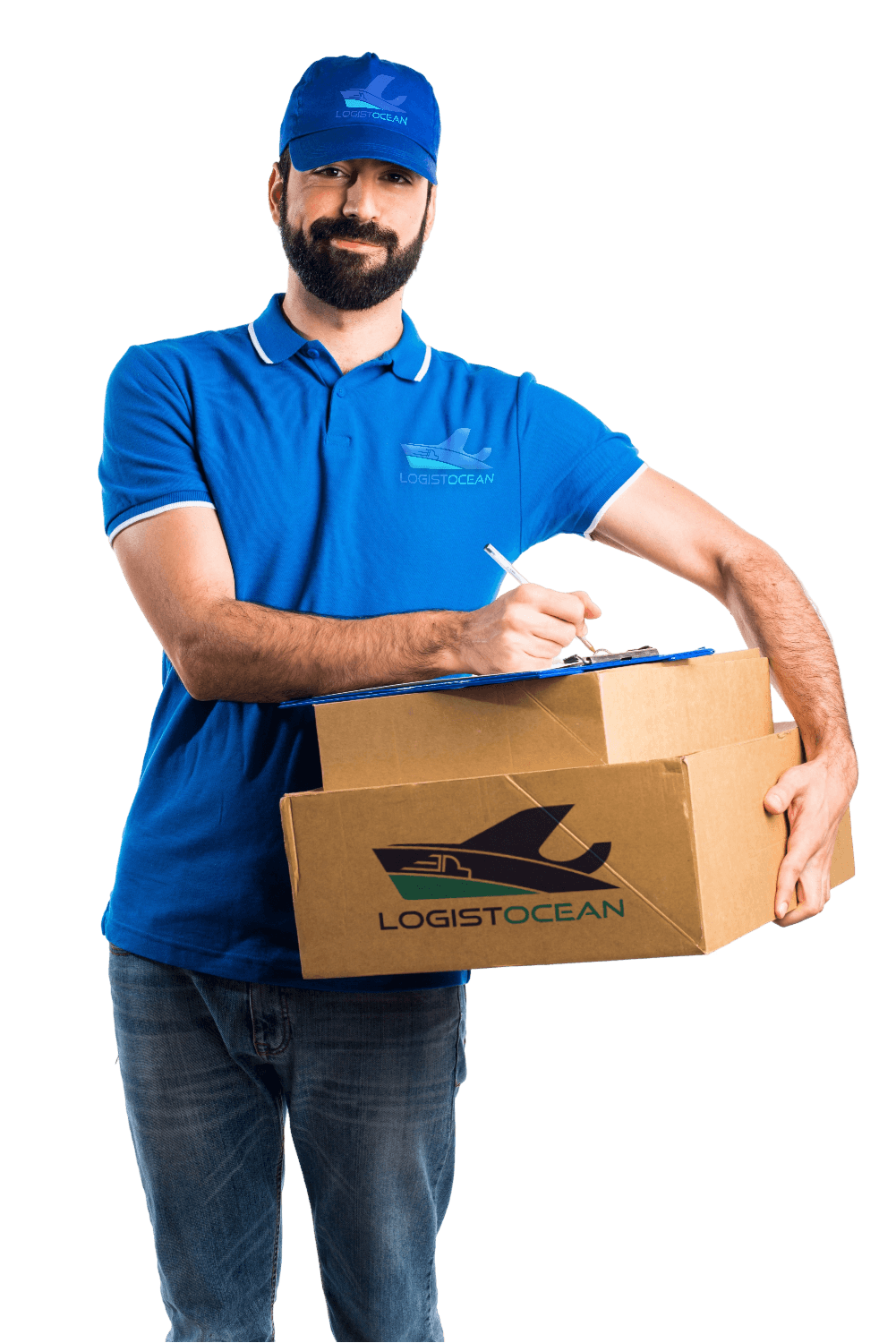 Bike courier delivering packages